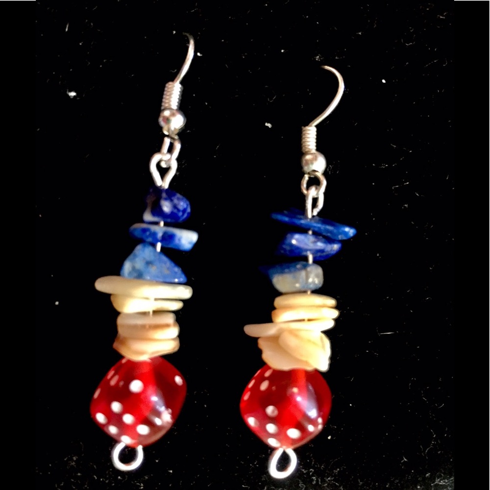 Americas red white blue earrings