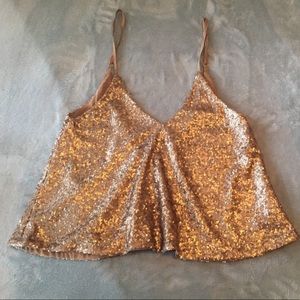 gold crop top