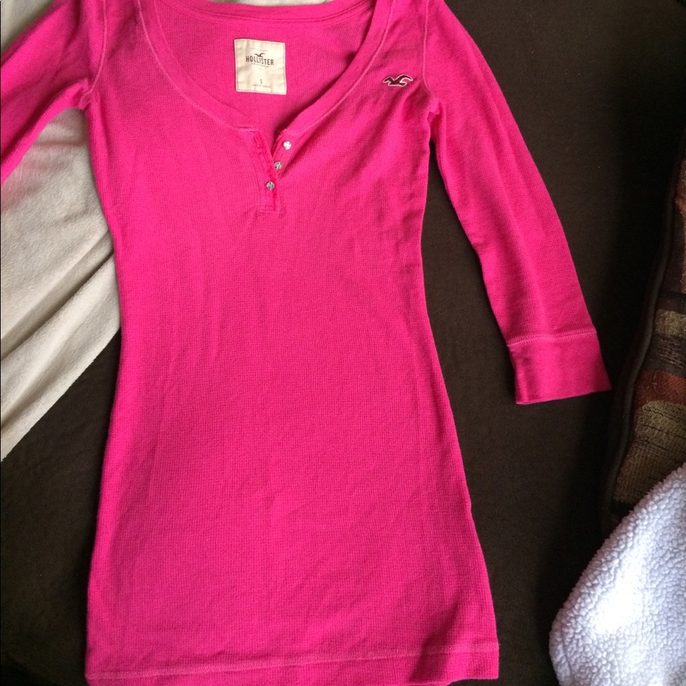 Pink 3/4 sleeve hollister shirt