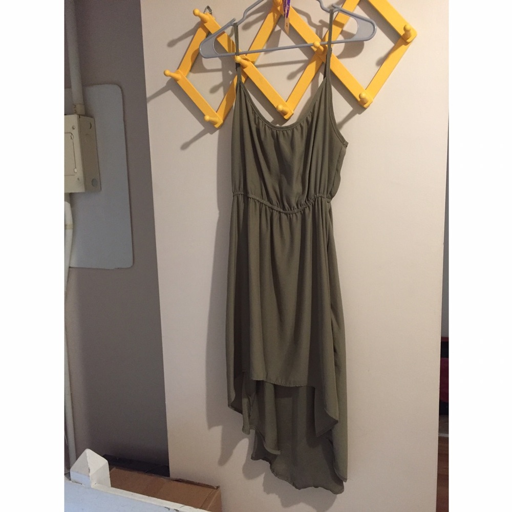 Olive high low dress