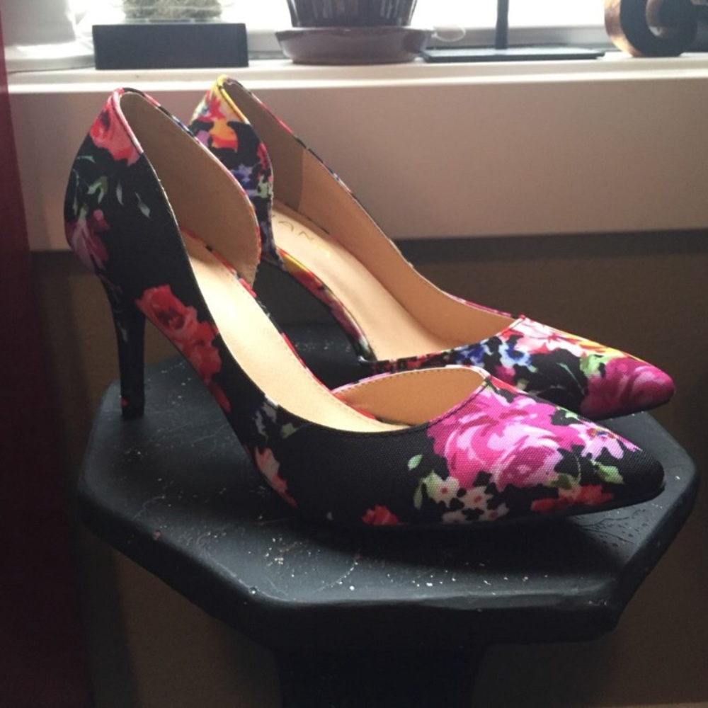 Liliana Floral D'orsay Kitten Heels