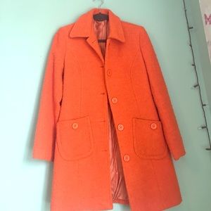 Orange Pea Coat