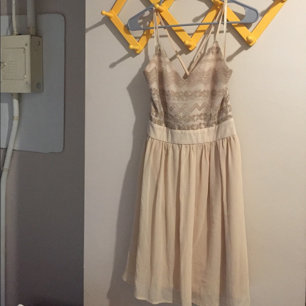 Gorgeous cream / champagne dress with embroidery