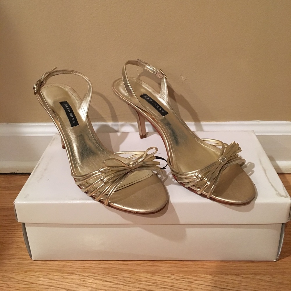 Gold Sandal Heels size 8
