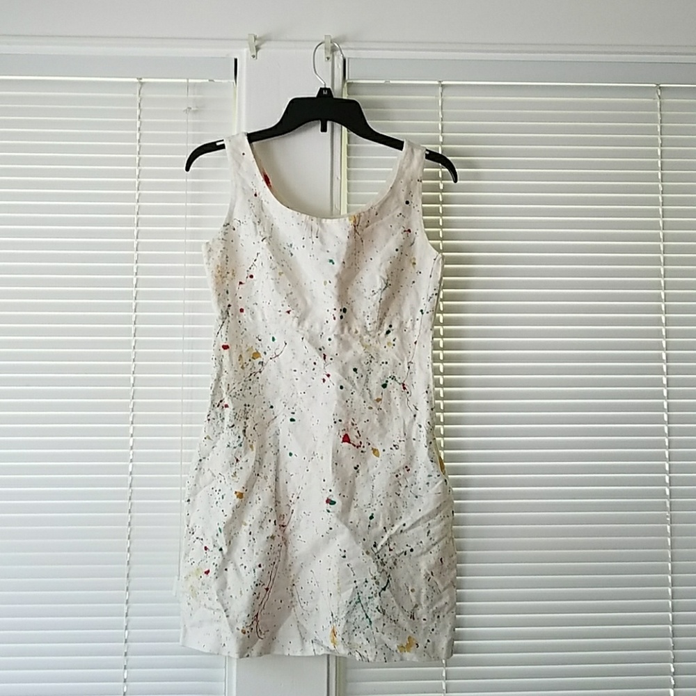 White Canvas Splatter paint dress.