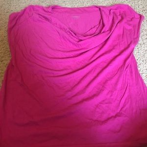 Used scowl neck fuchsia blouse