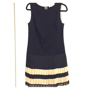 Chic Drop Waist LOFT Black & Tan Dress