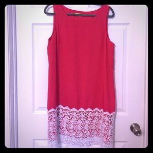 Hot Pink and White Lace Summer Dress