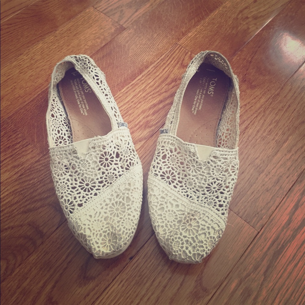 Crochet lace white TOMS