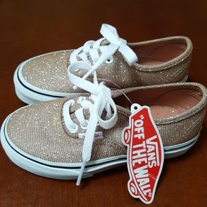 Vans glitter gold/pink girls size 11