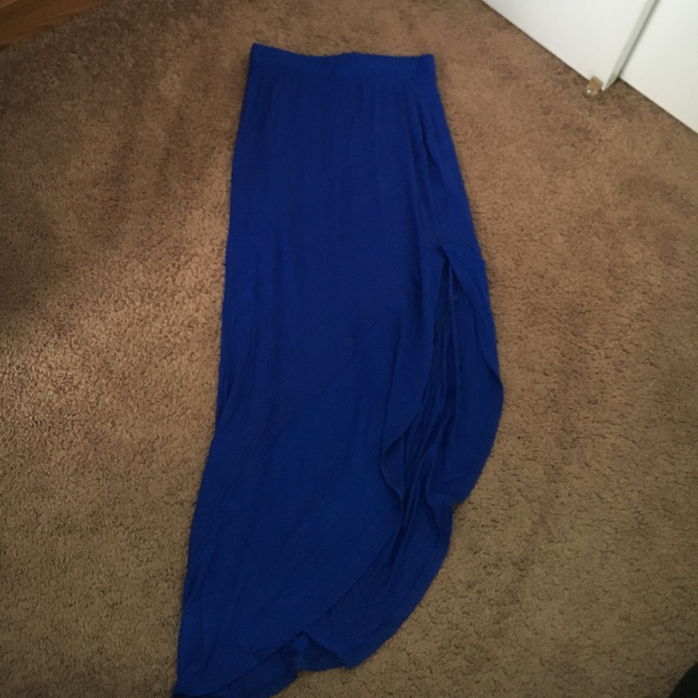 Blue asymmetrical skirt