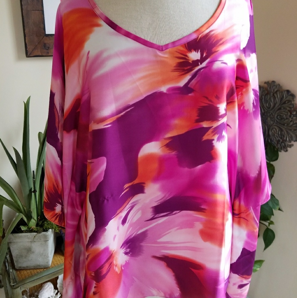 Tropical Butterfly sleeve style Top