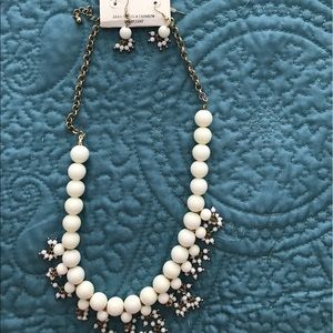 Ivory statement necklace and earrings