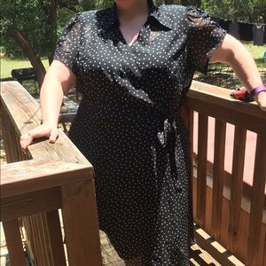 Lane Bryant size 28 polka dot wrap dress