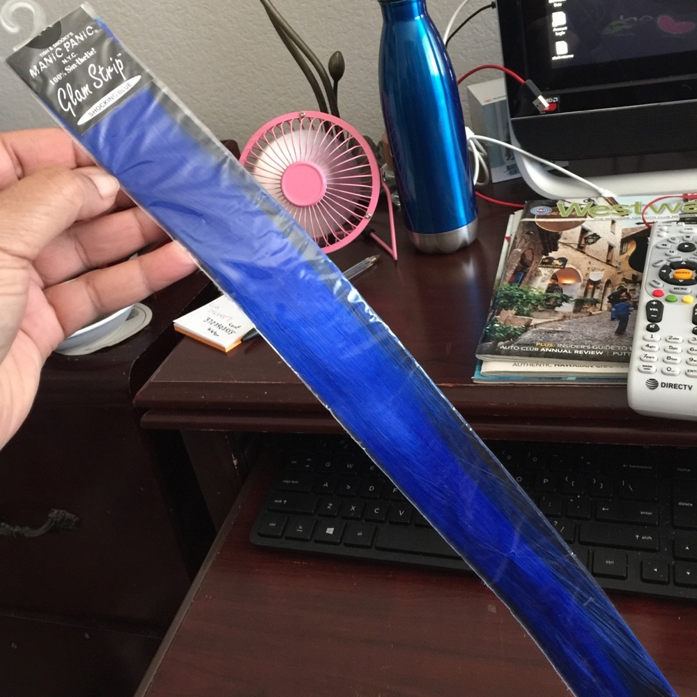Glam Strip- Manic Panic hair extension- blue