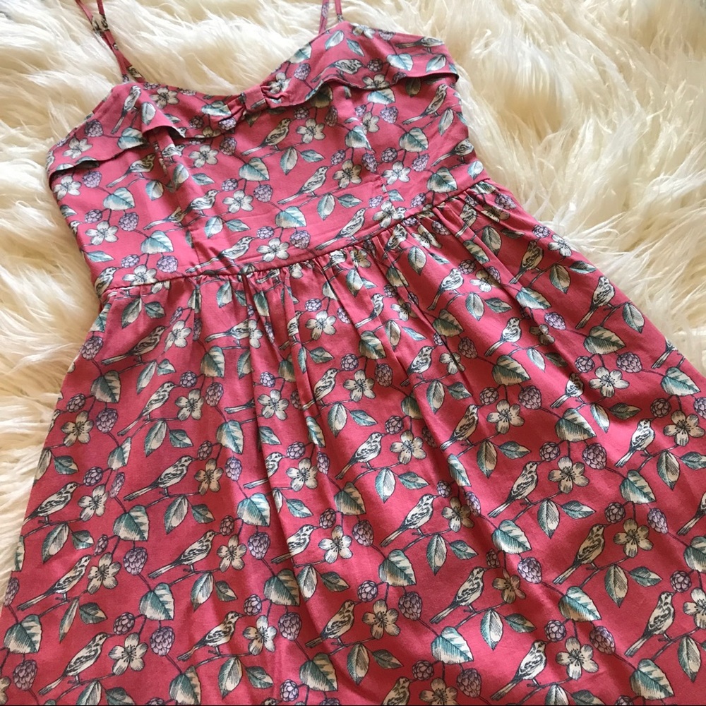 Pink Sundress with Birds