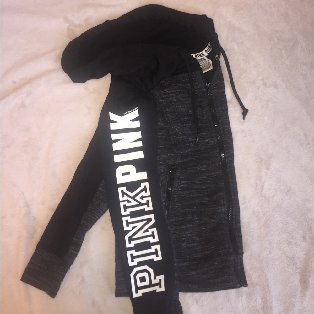 VS Pink Black & Grey Zip Up