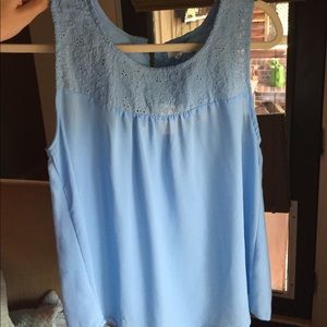 Light blue top