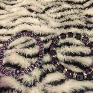 Two beautiful purple shiny bracelets