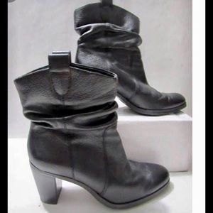 Circa Joan and David black ankle slouch booties.