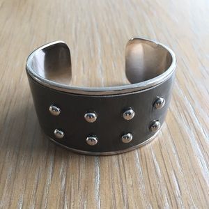 Tod's metal and leather cuff