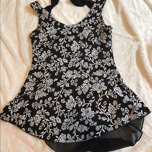 Black and white peplum tank