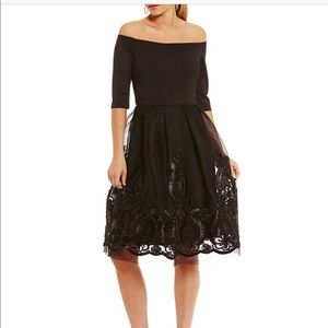 Gianni bini black off the shoulder dress.