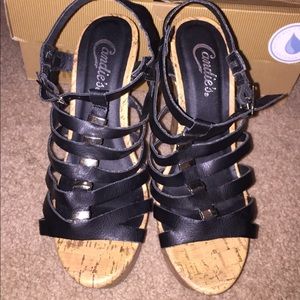 Candies black wedges size 7