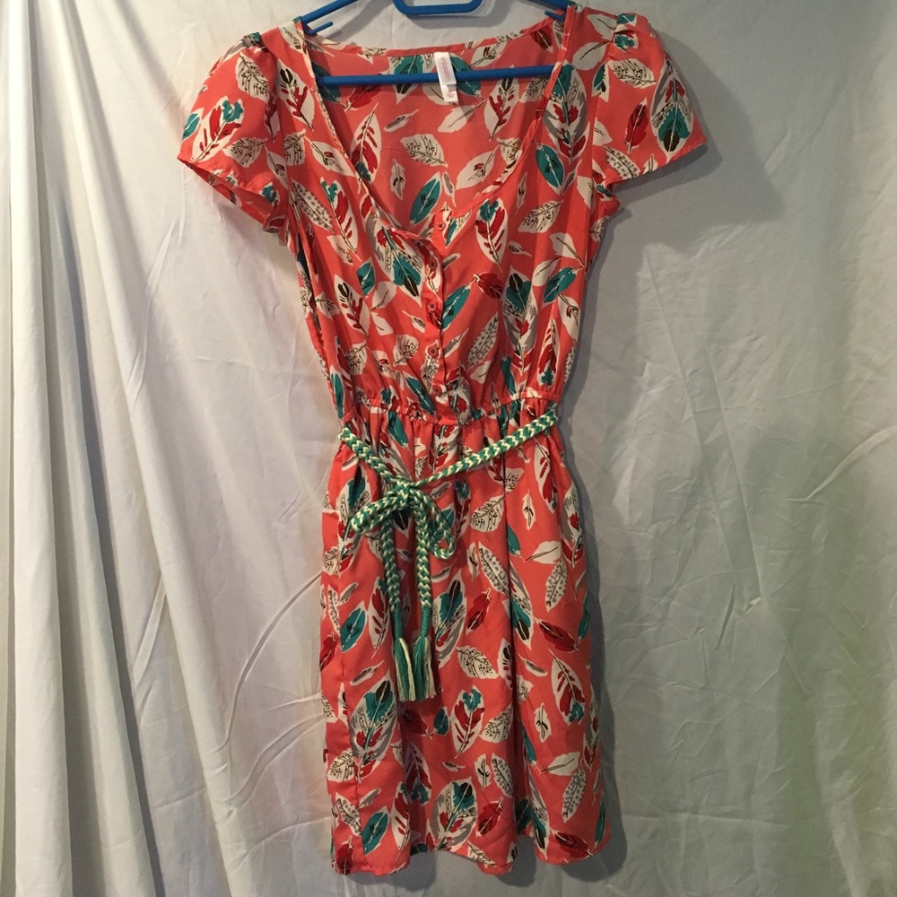 Pink peach patterned dress