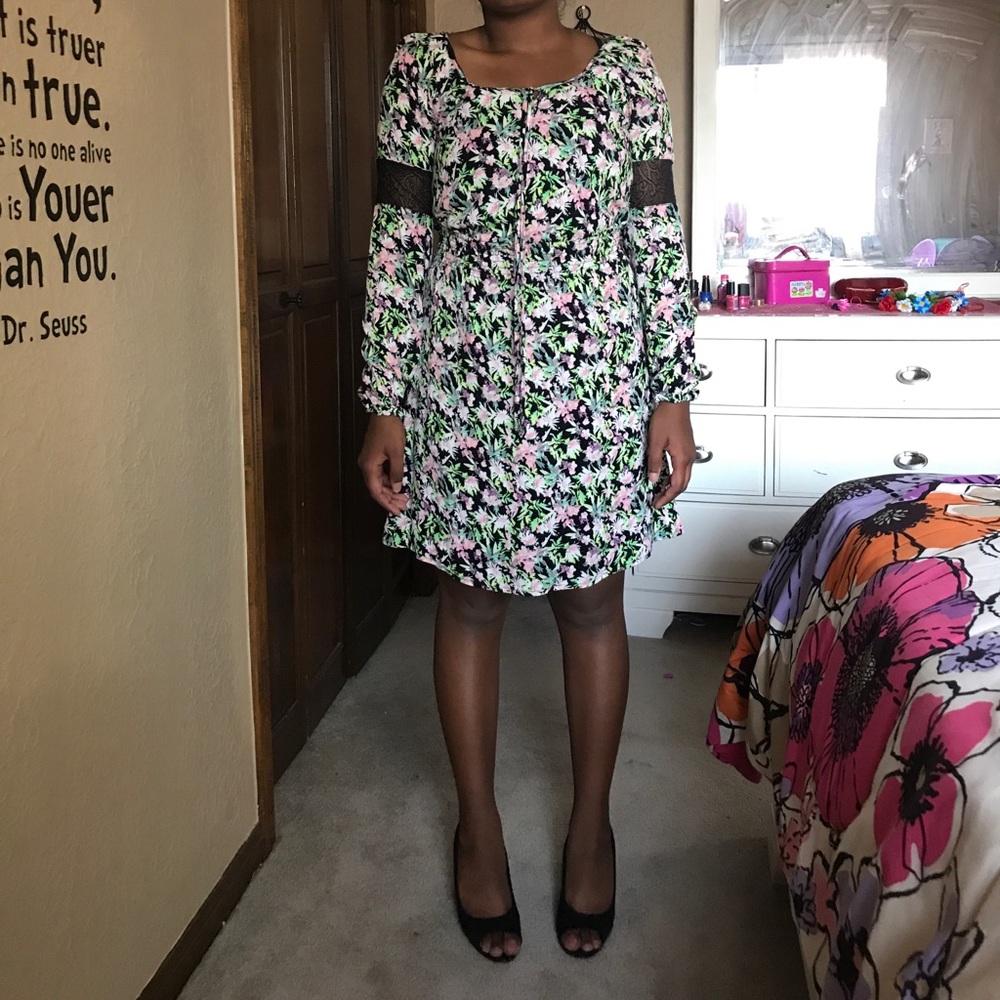 Floral long sleeve dress
