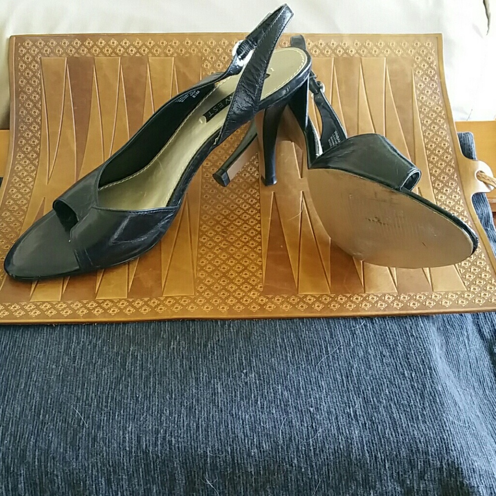 Nine West Black Leather Heels