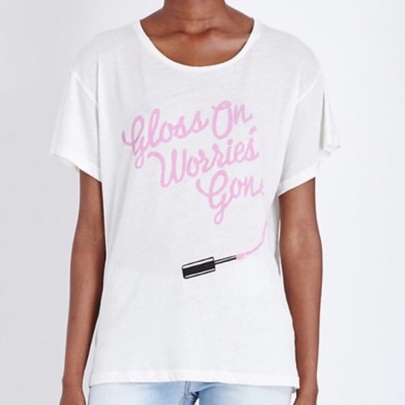 NWT Gloss On Worries Gone Lipgloss Graphic Tee - Picture 2 of 4