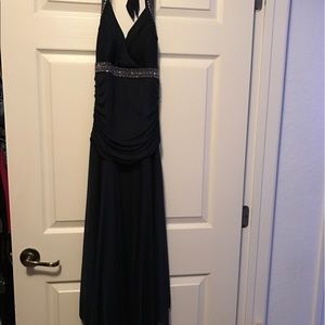 Navy blue halter dress very sexy