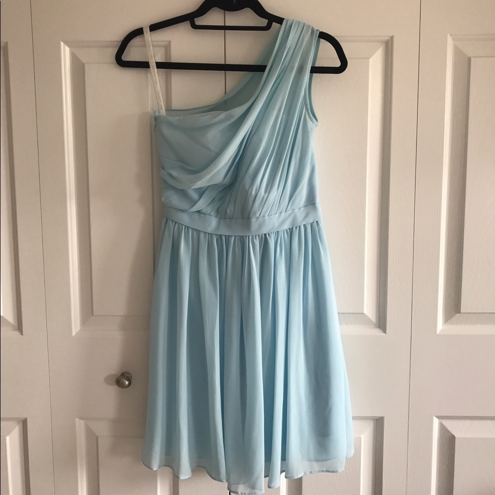 Bill Levkoff one-shoulder draped dress!