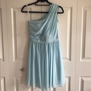 Bill Levkoff one-shoulder draped dress!