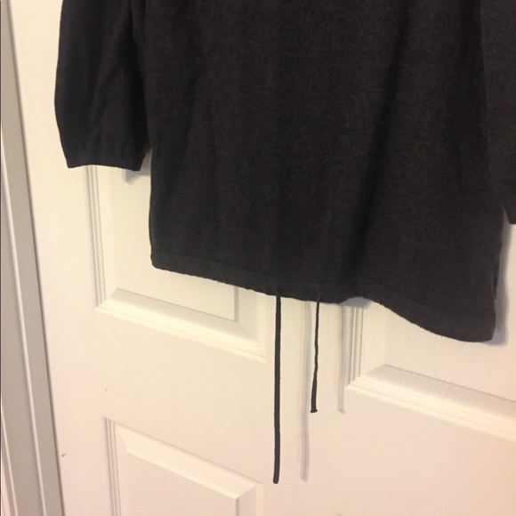 Gray Drawstring Light Sweater - Picture 2 of 3