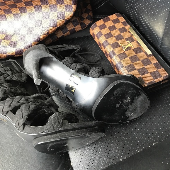 CARLOS lace up, zipper back Sandel heels - Picture 3 of 6