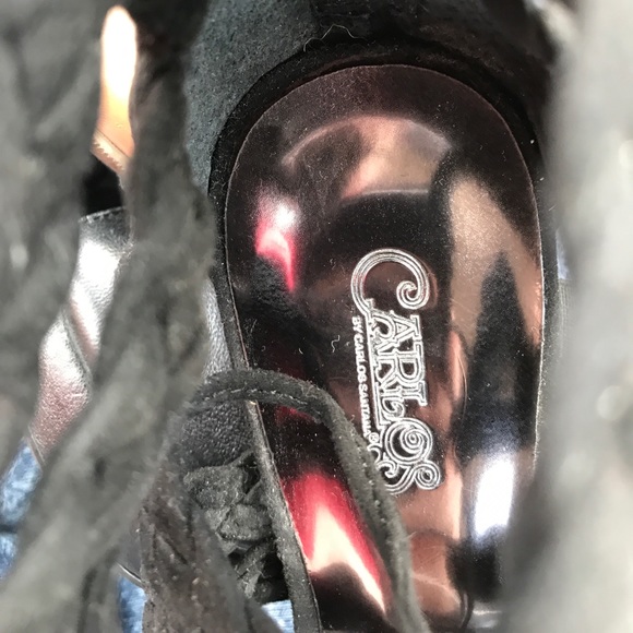 CARLOS lace up, zipper back Sandel heels - Picture 6 of 6