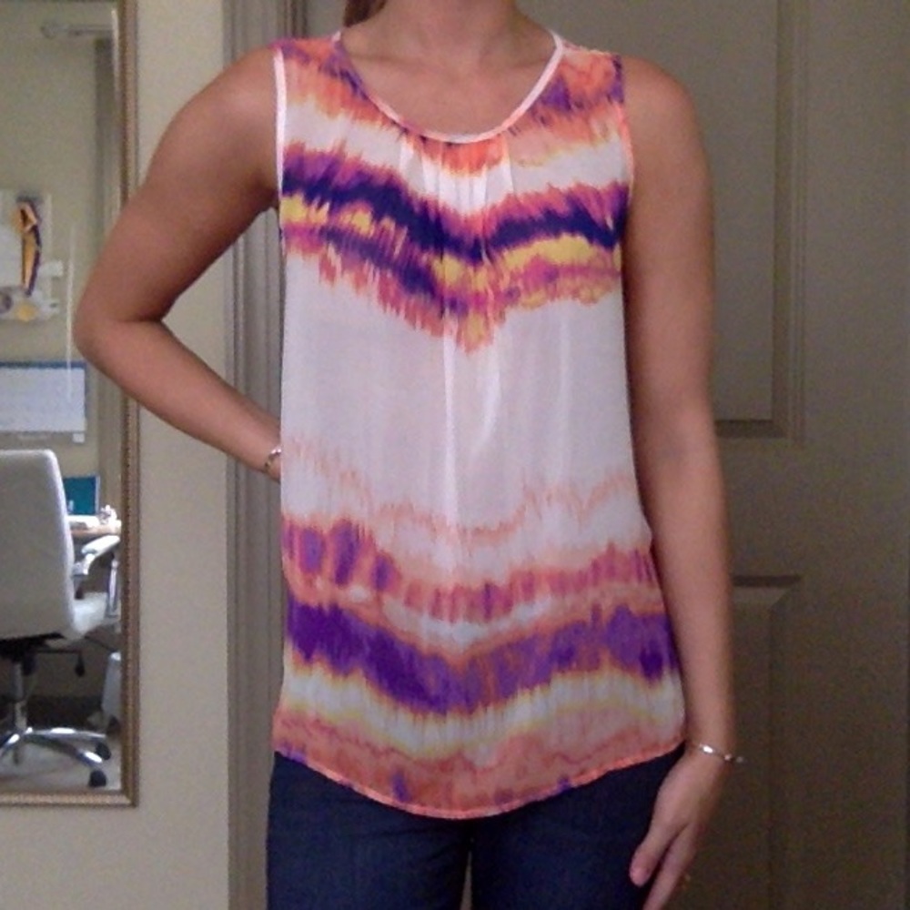Multicolored Sheer Tank Top
