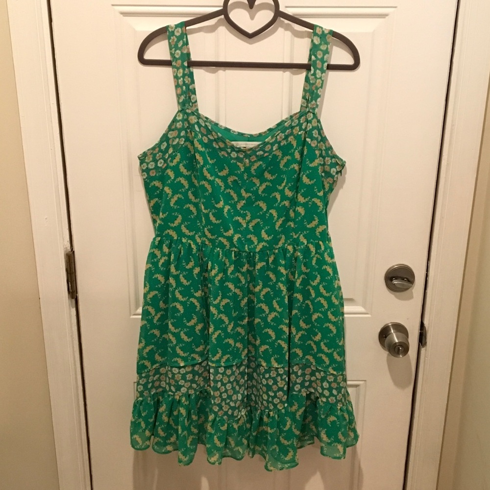 Spring green ruffle dress
