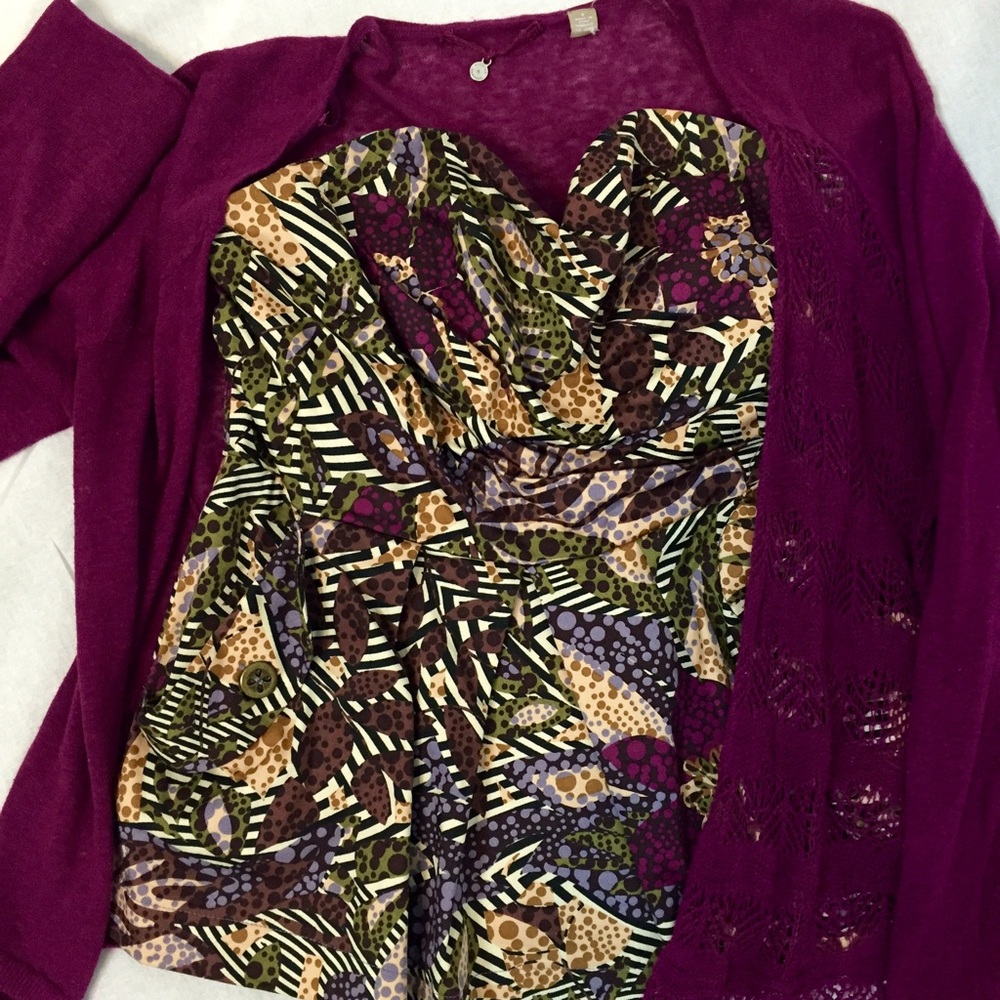 SALE Anthropologie PURPLE KNIT cardigan