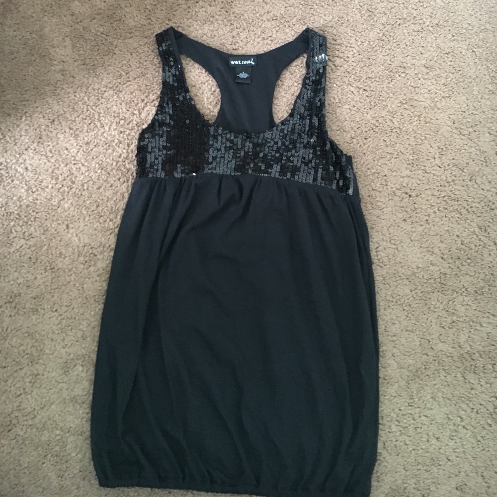 Black sequins top
