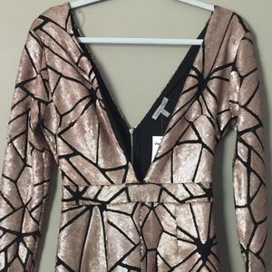 Charlotte Russe Sequin Gold Romper Small