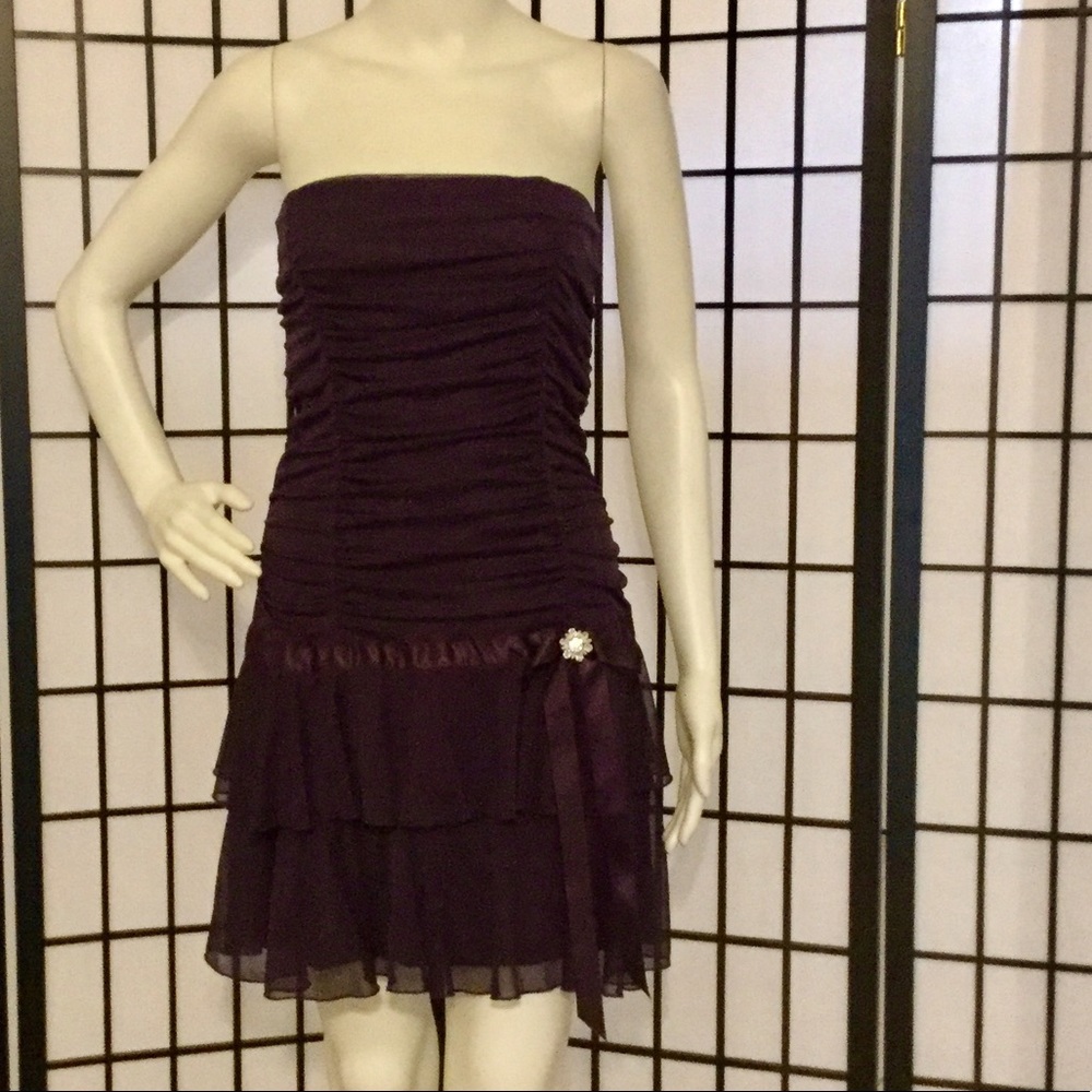 My Michelle purple strapless dress