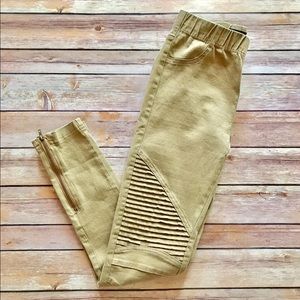 Beulah Khaki Moto Pants