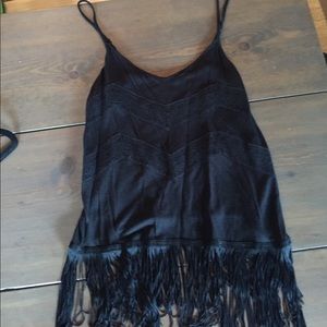 Black fringe tank top