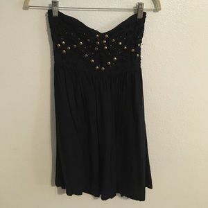 Black strapless roxy dress