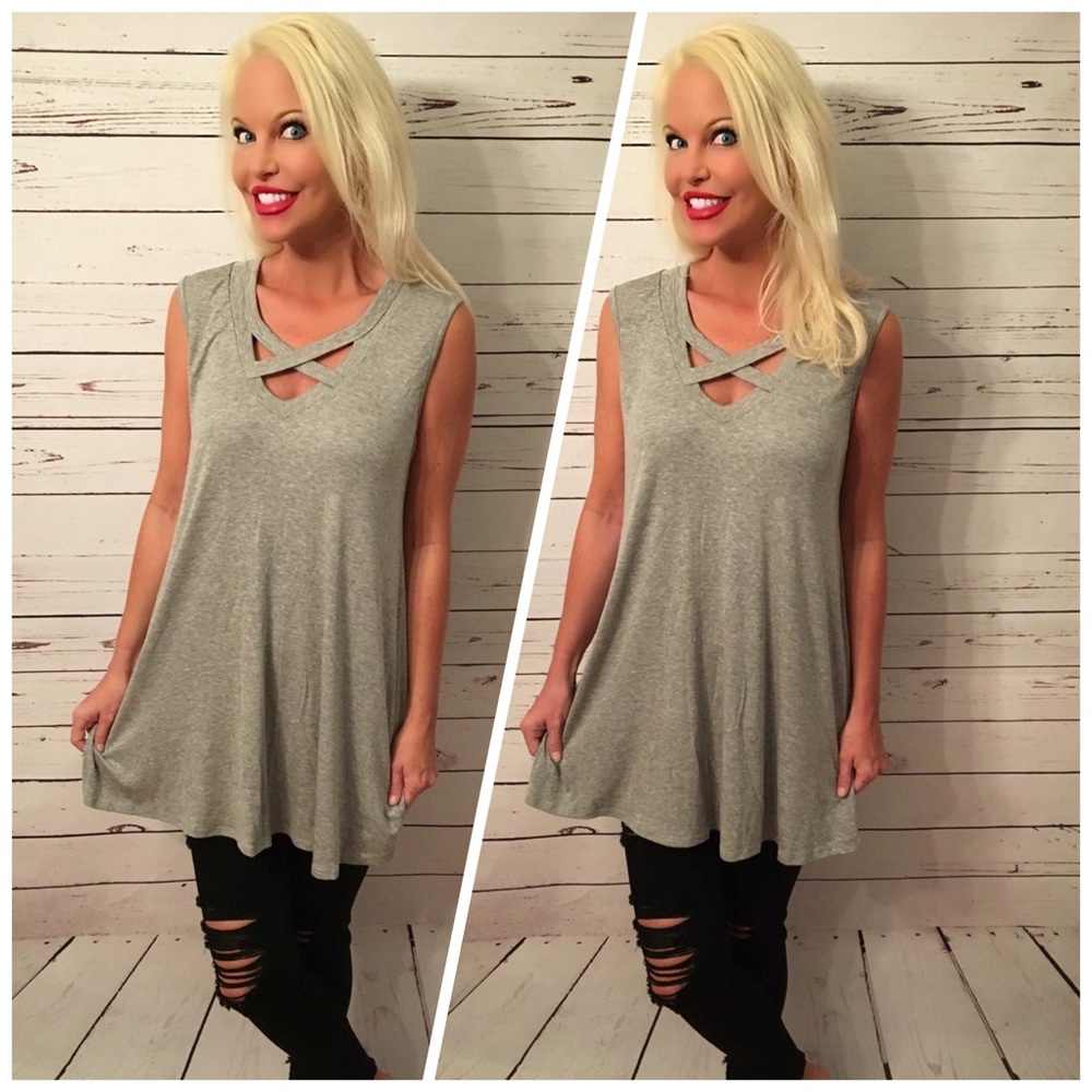 Heather Gray Modal Fabric Swing Dress - Picture 1 of 2