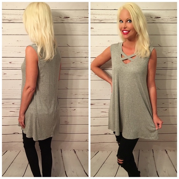 Heather Gray Modal Fabric Swing Dress - Picture 2 of 2