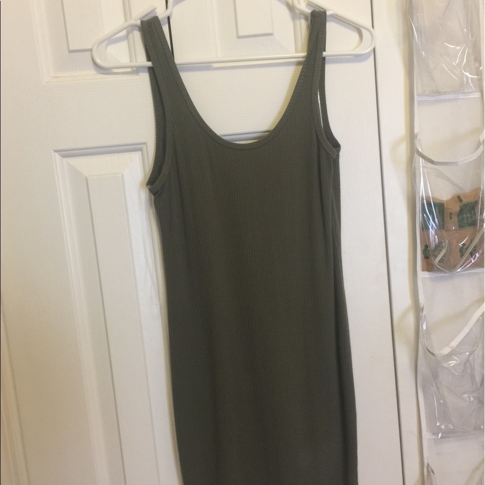 Short, olive green dress